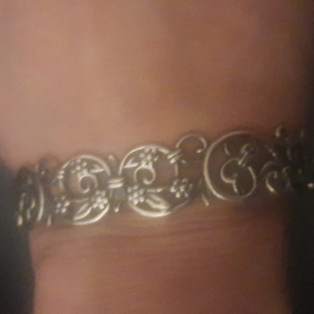 Carolyn Pollack Sterling Silver Summer Floral Scroll Cuff Bracelet